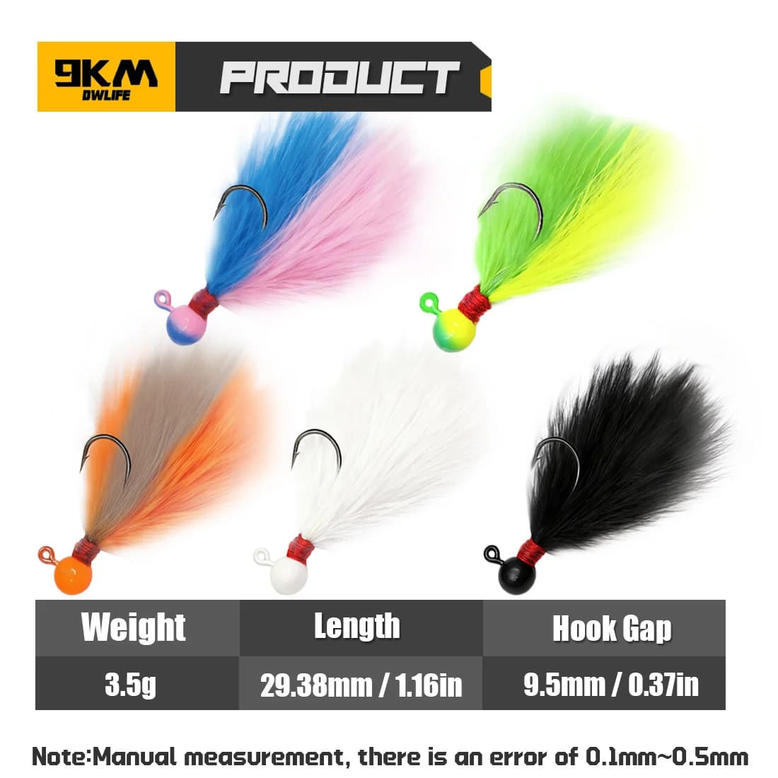 Kit 5 Uds. Jigs de Pluma Marabú Multicolor