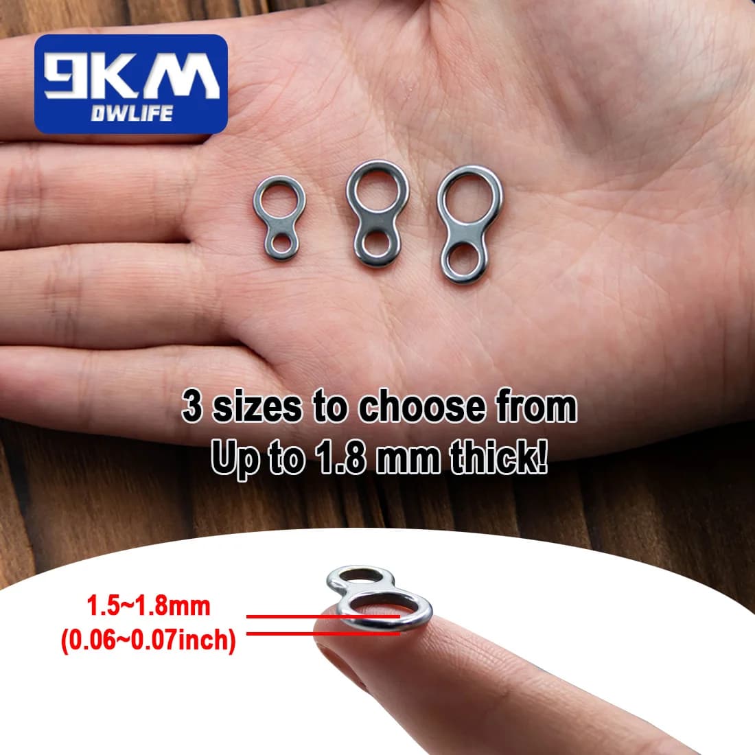 Conectores de Anillo Sólido de Acero Inoxidable para Jigging, 25-100 Pzs