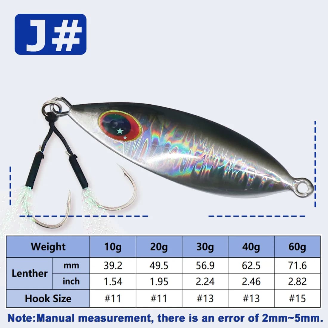 Cucharillas Jigging de Agua Salada 5-20g