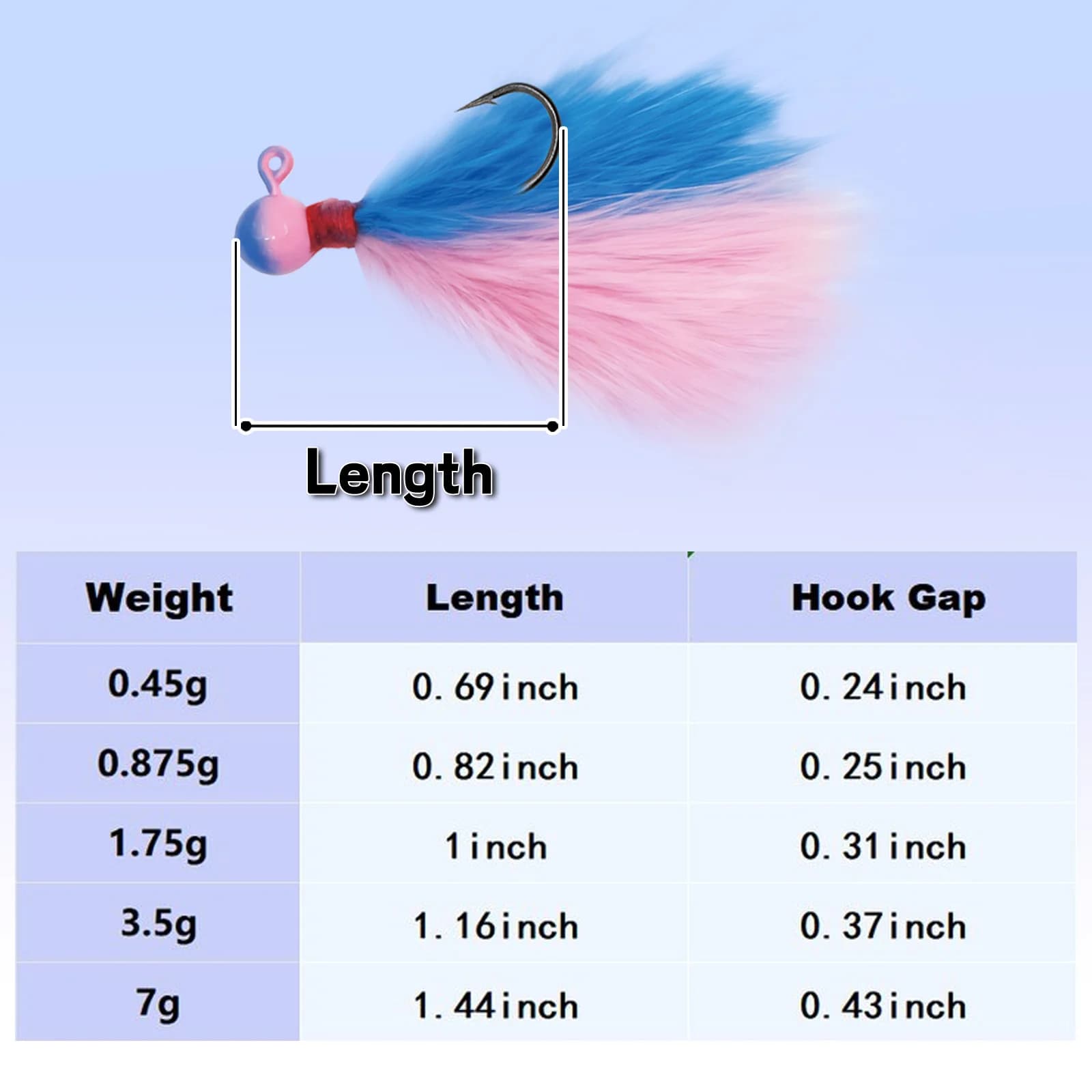 Kit 5 Uds. Jigs de Pluma Marabú Multicolor