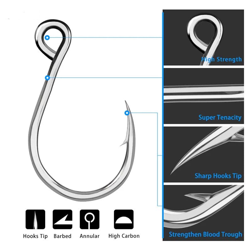 Anzuelos de Jigging Inline con Arpones para Carpa y Agua Salada