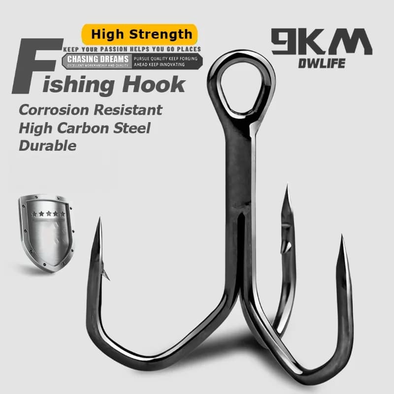 Anzuelos Triples de Acero Alto Carbono para Pesca, 25-100 Uds