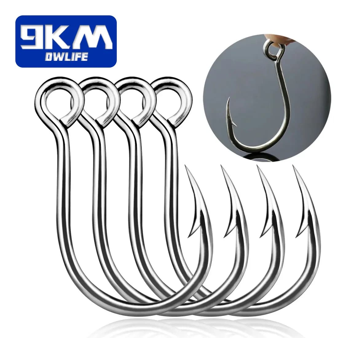 Ganchos de Jigging en Línea para Carpa, Acero de Alto Carbono, 25 Pzs