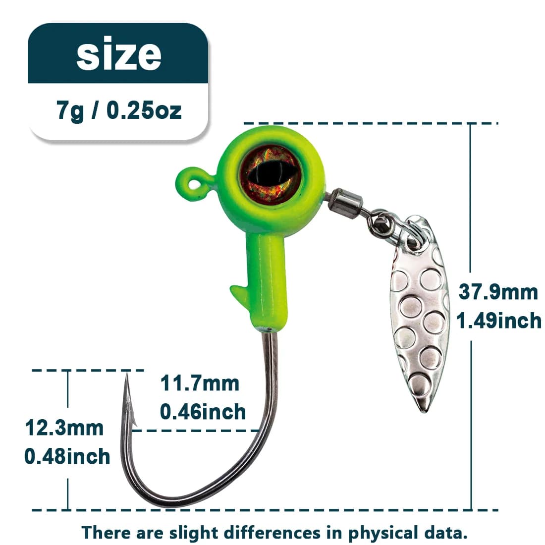 Cabezas Jig con Spinner de Hoja de Sauce Underspin