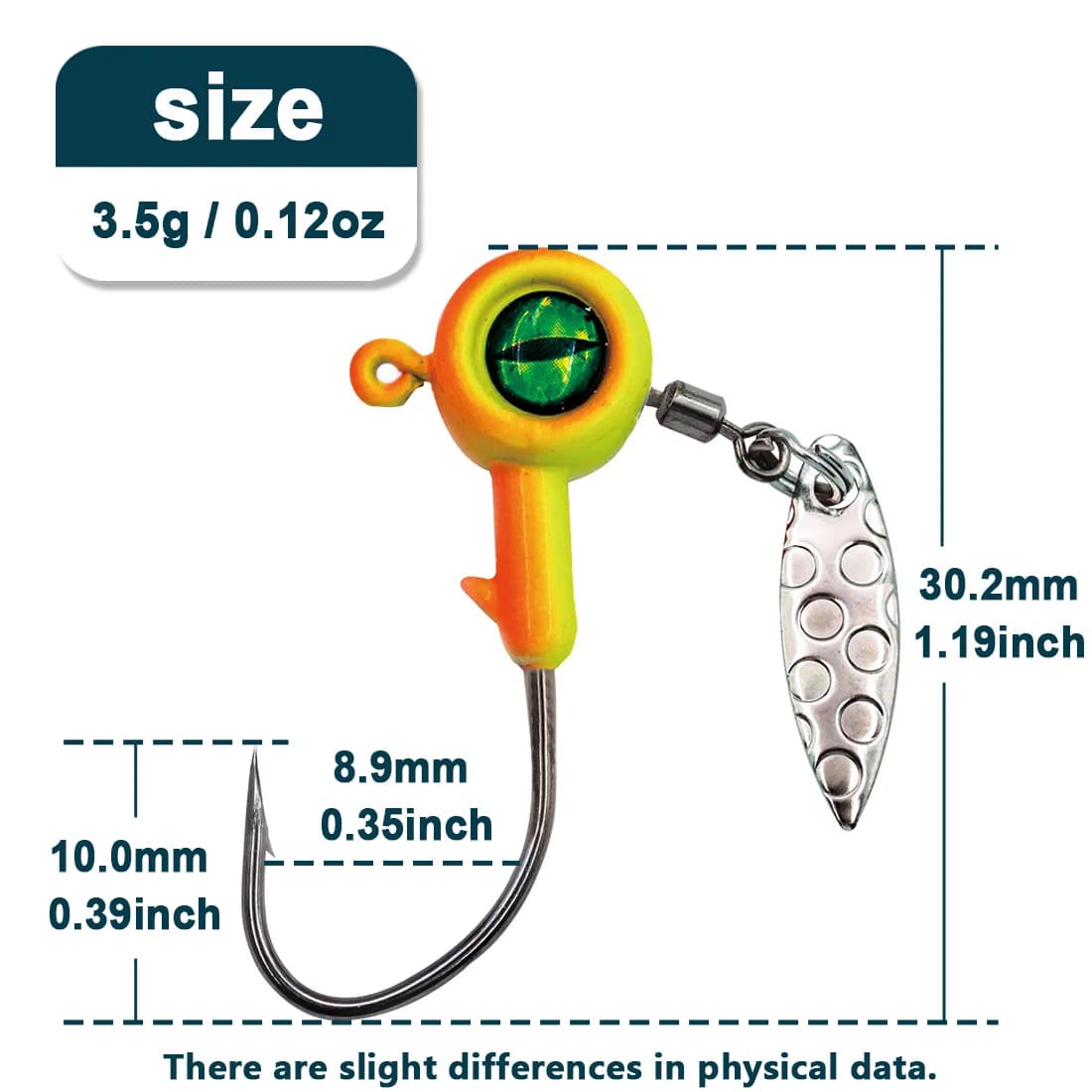Cabezas Jig con Spinner de Hoja de Sauce Underspin