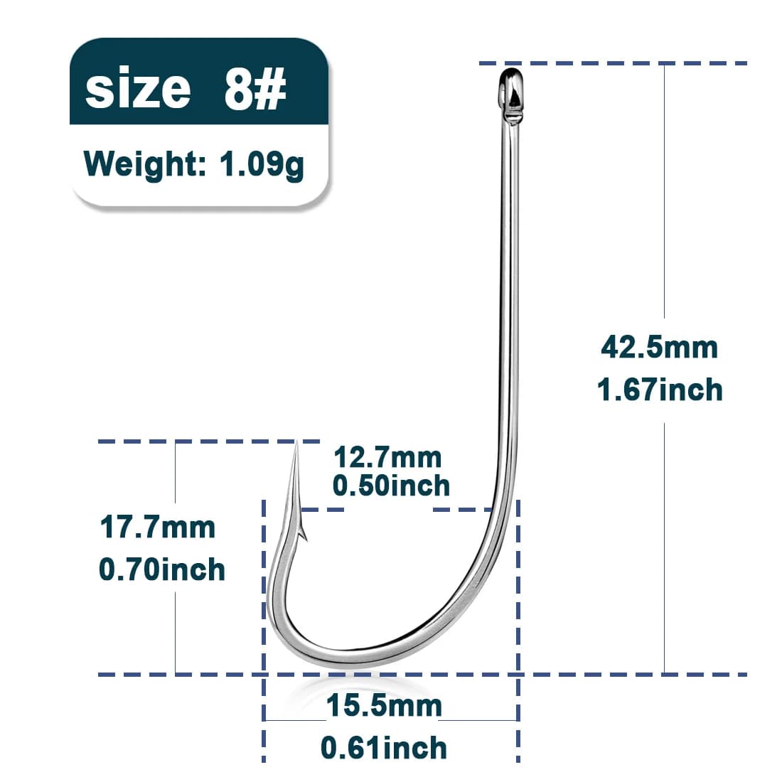 Anzuelos de Pesca con Punta de Lanza Desplazada, 50-200 Pzs