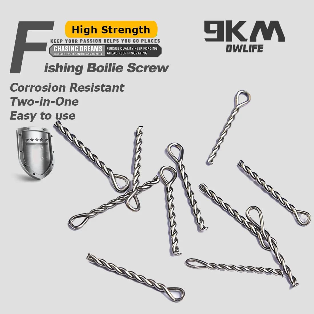 Pines de Tornillo para Boilies de Acero Inoxidable, Carp, Paquete de 25
