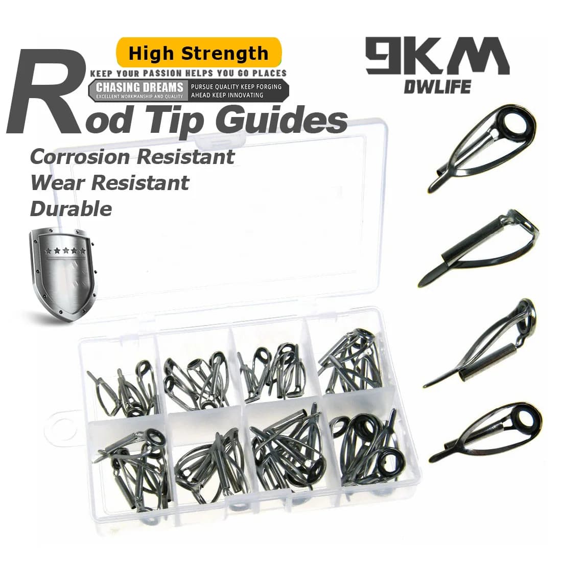 Kit de reparación de guía de puntera de caña, anillos de cerámica de acero inoxidable