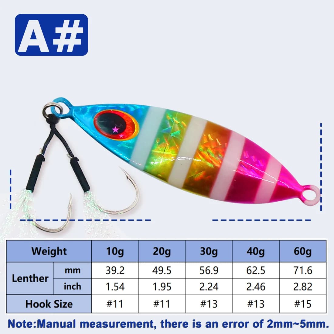 Cucharillas Jigging de Agua Salada 5-20g