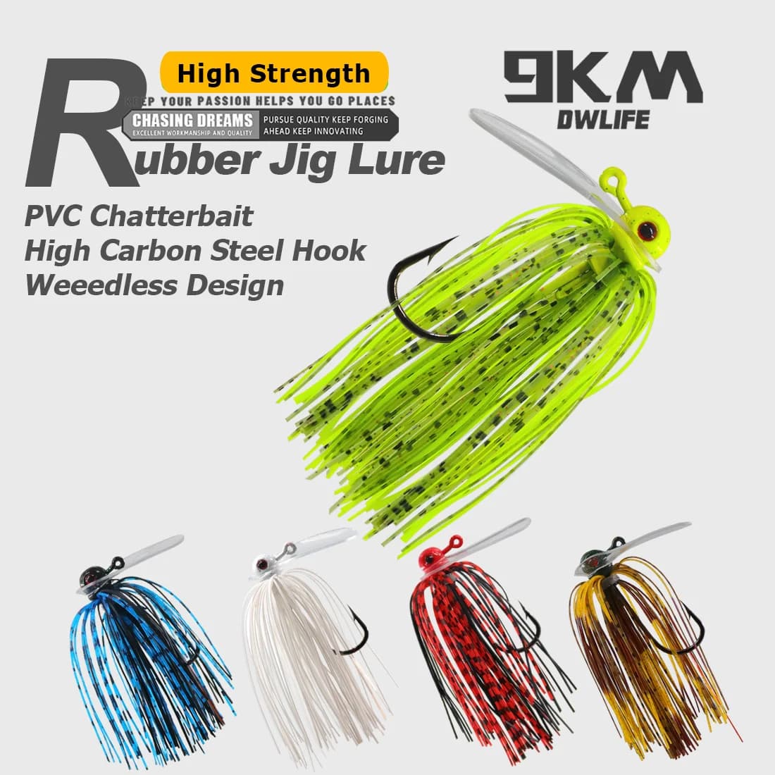 Señuelo chatterbait jig sin enganches con falda de silicona