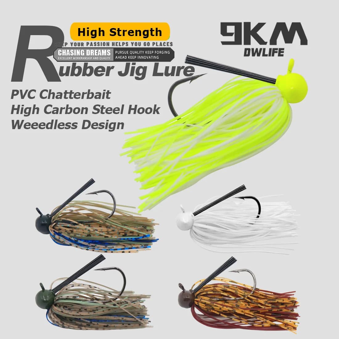 Señuelos Jig de Goma Weedless Chatterbait con Faldas de Silicona