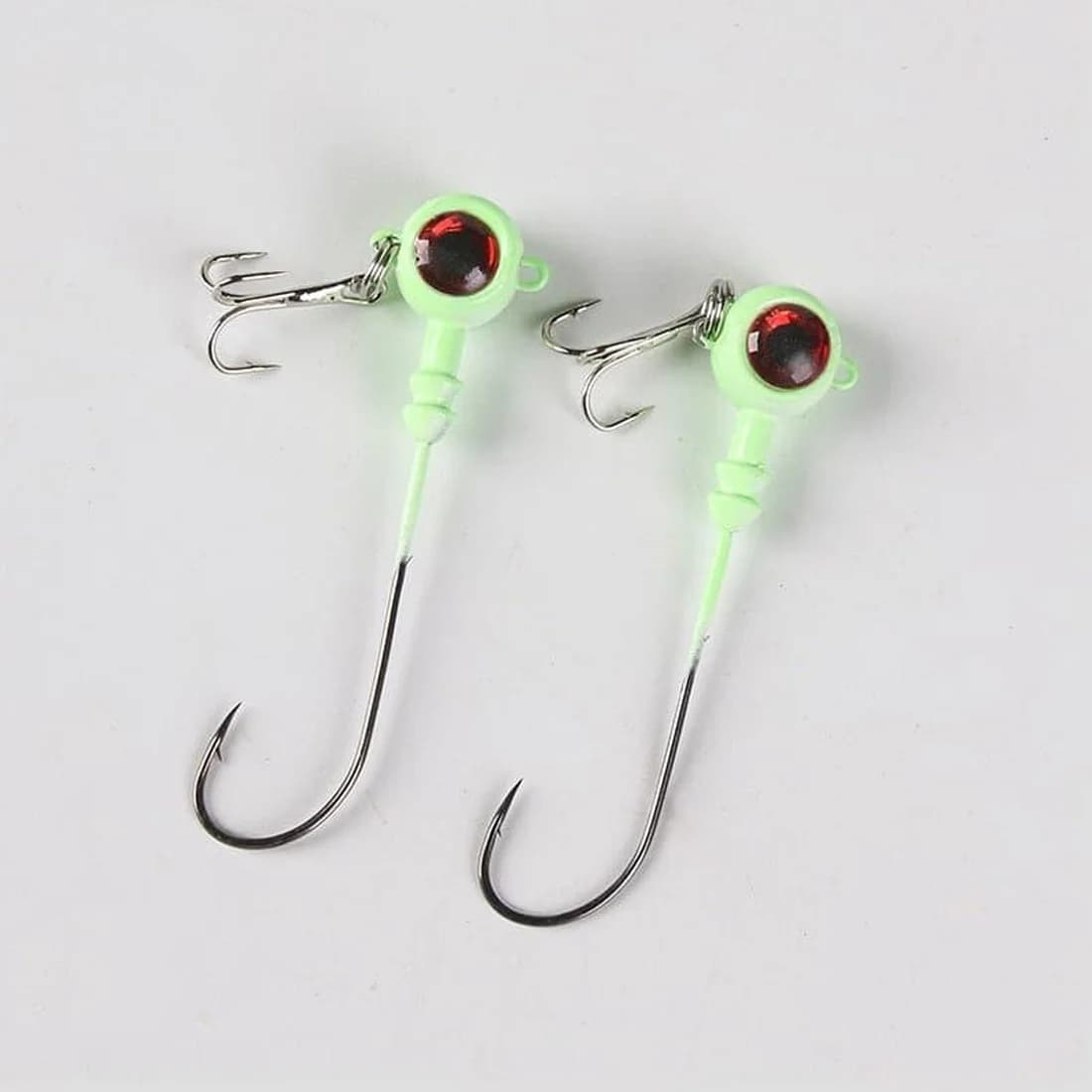 Cabezas de Jig con Ojo y Anzuelos Triples para Agua Salada