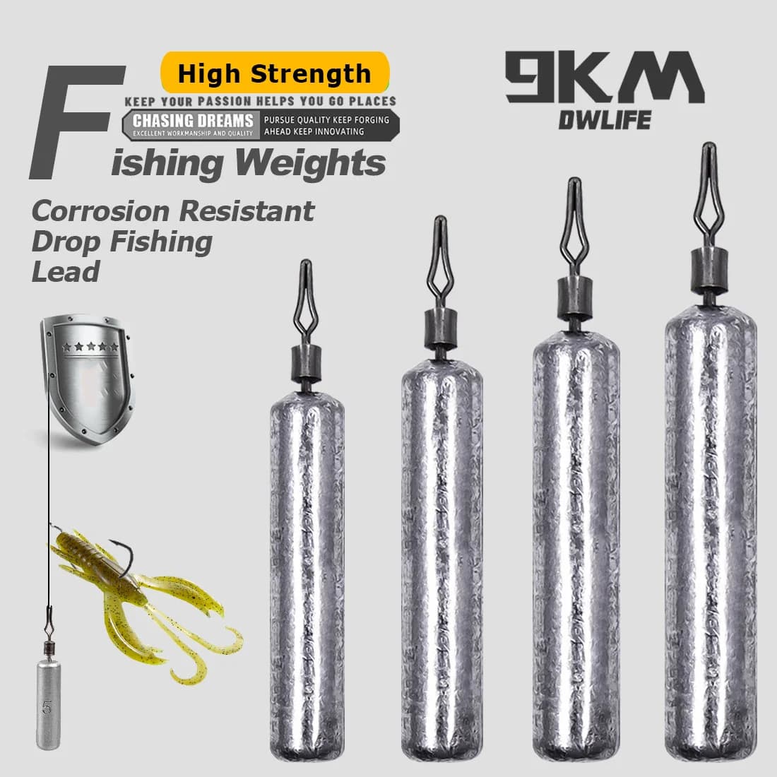 Lastres lápiz para Drop Shot con giras barril, 5-20 Pcs