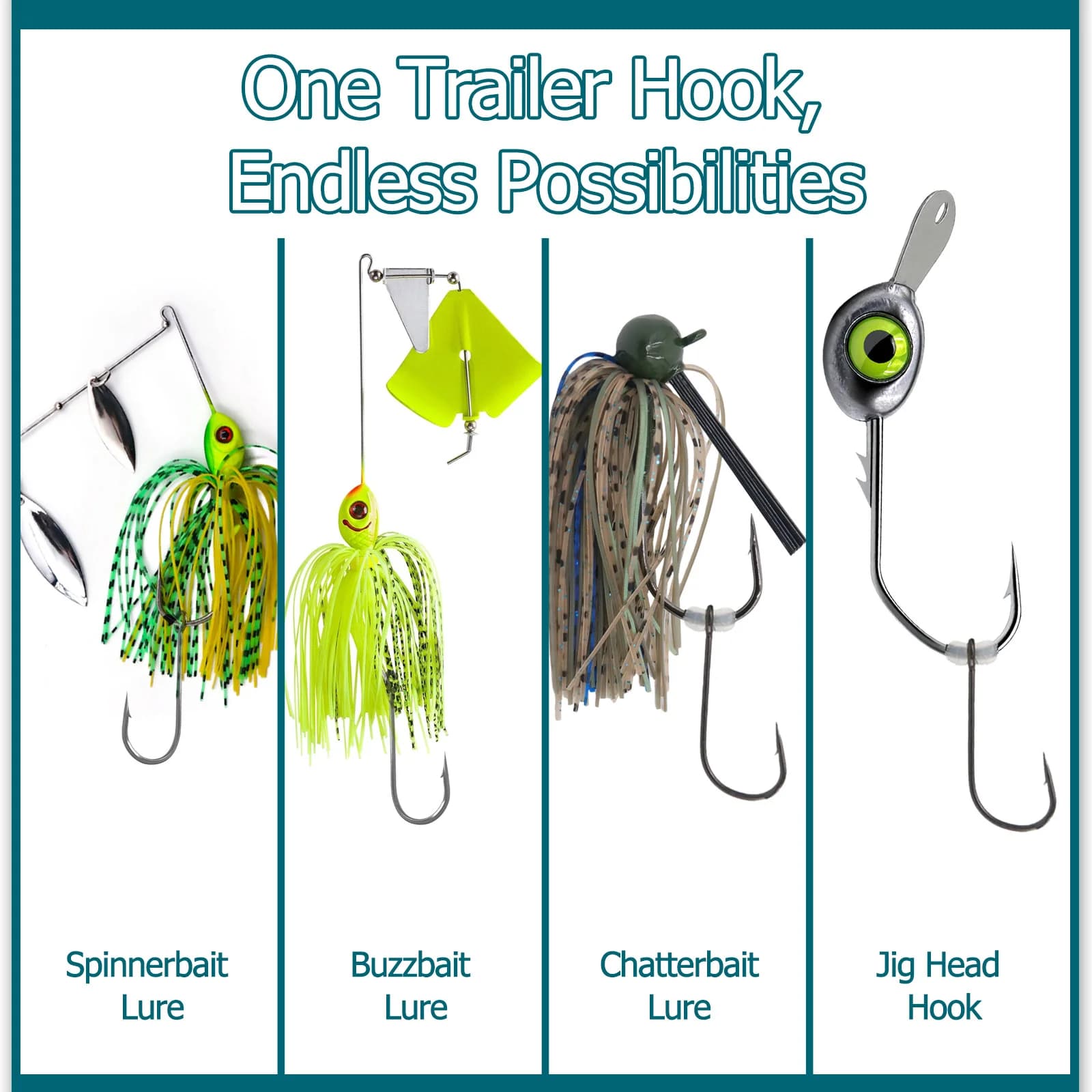 Anzuelos Trailer para Spinnerbaits, 50-200 uds