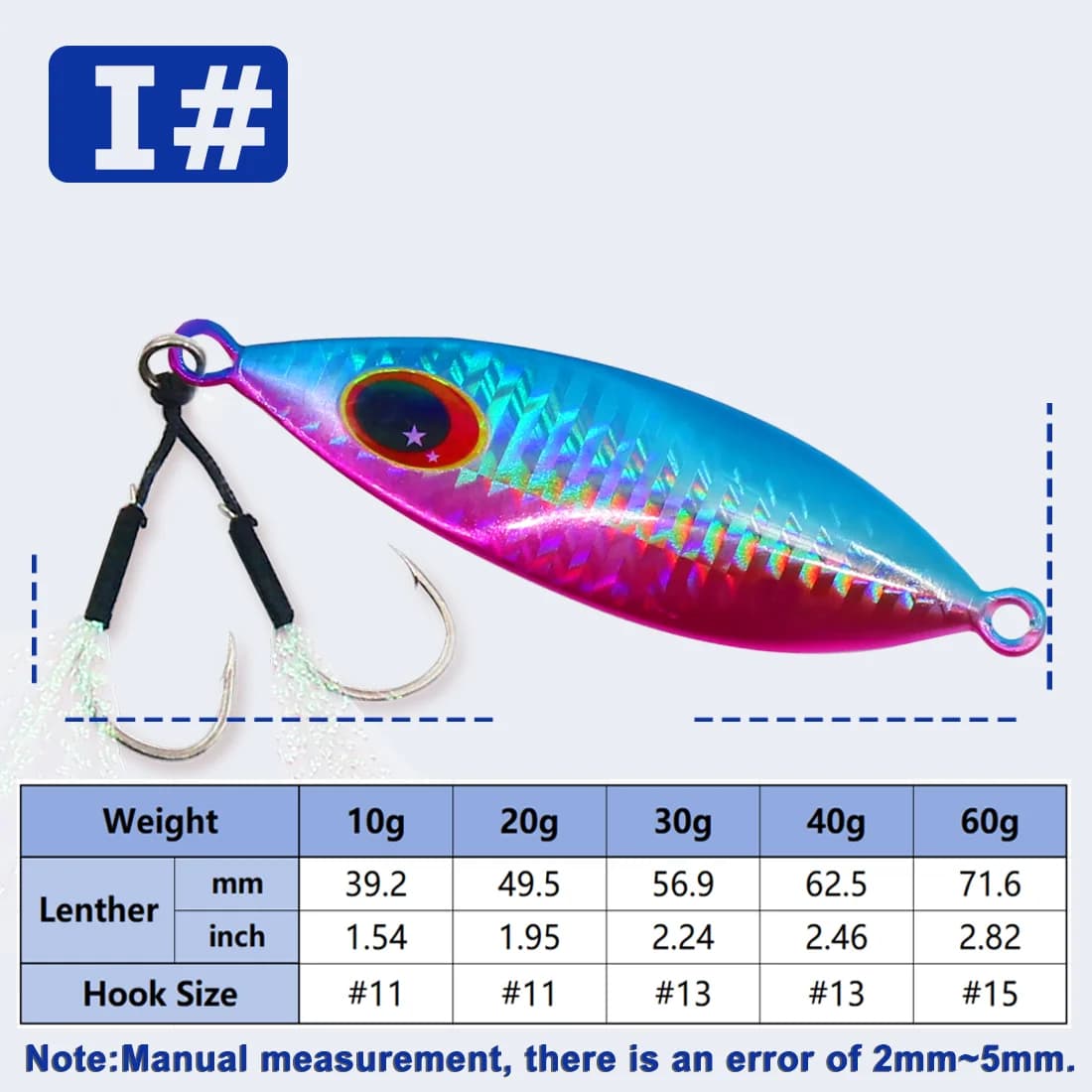 Cucharillas Jigging de Agua Salada 5-20g