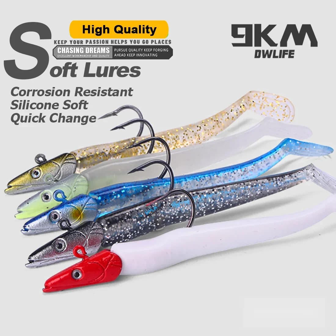 Señuelo blando swimbait con cabeza plomada y anzuelo, 1-5 piezas, 12.5cm